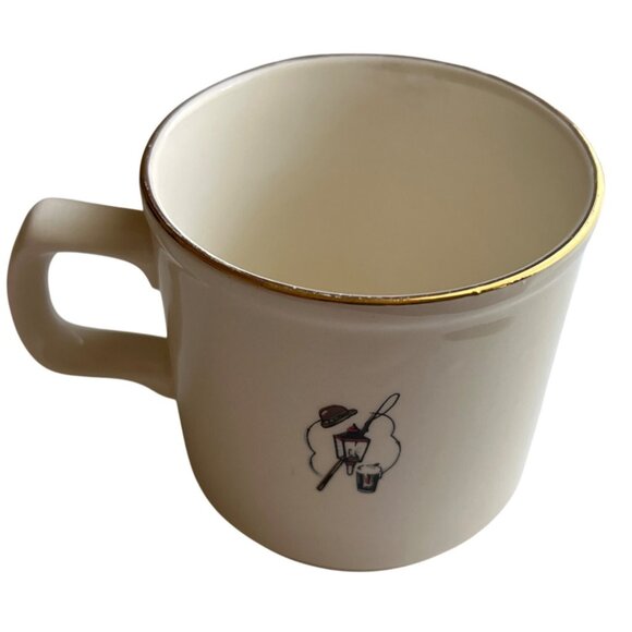 Vintage Carrigaline Pottery Ireland Mug With Gold Rim Horse & Carriage Scene - Picture 2 of 7